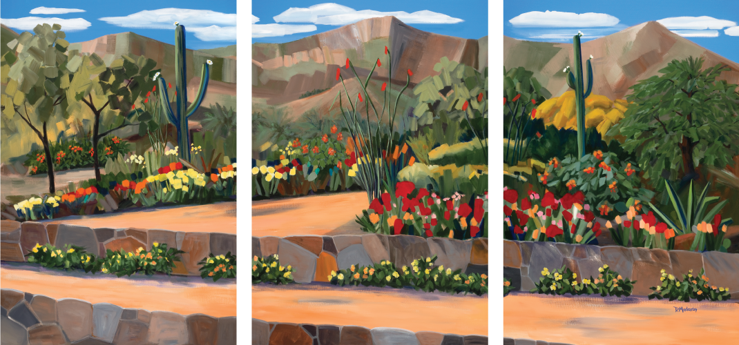 Backyard Bloom- Canvas Triptych