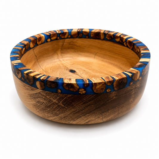 #59 Juniper w/ Manzanita Blue Inlay Bowl by Matthew Barany