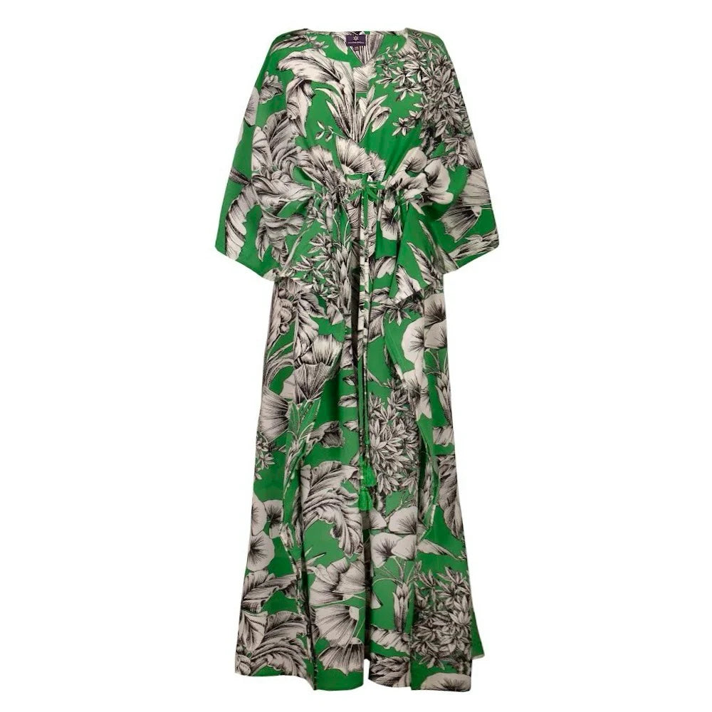 Giardino Verde Italian Silk Kaftan by Pax Philomena