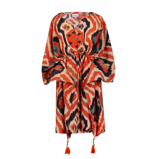 Angelo Tangelo Ikat Italian Silk Kaftan by Pax Philomena