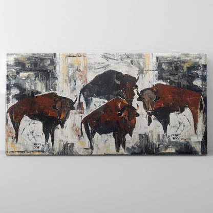 Bison on Parade- Canvas Panorama
