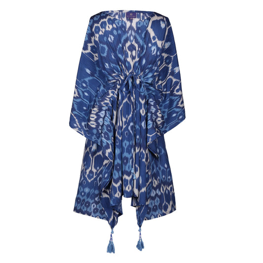 Blu Vita Italian Silk Kaftan Dress by Pax Philomena