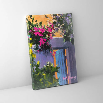 Bougainvillea by the Blue Door- Canvas