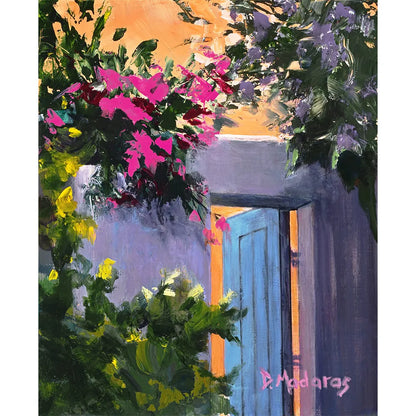 Bougainvillea by the Blue Door- Canvas