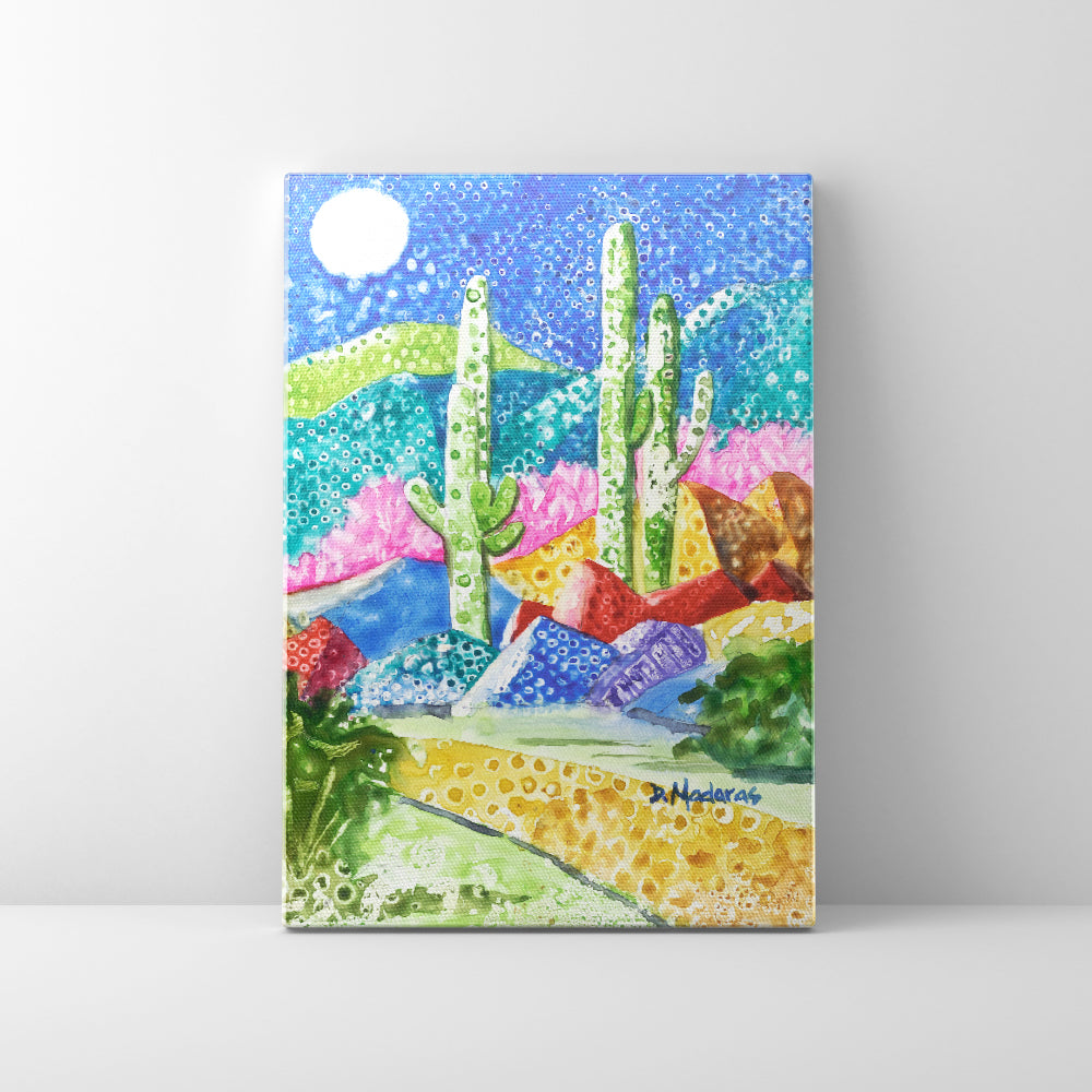Cacti in the Moonlight- Canvas