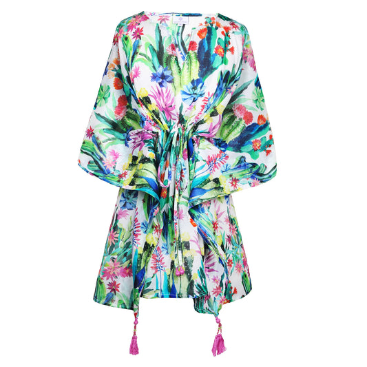 Calabrian Cactus Italian Cotton Kaftan by Pax Philomena