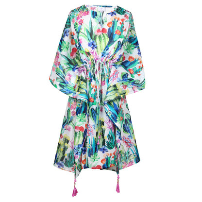Calabrian Cactus Italian Cotton Kaftan by Pax Philomena