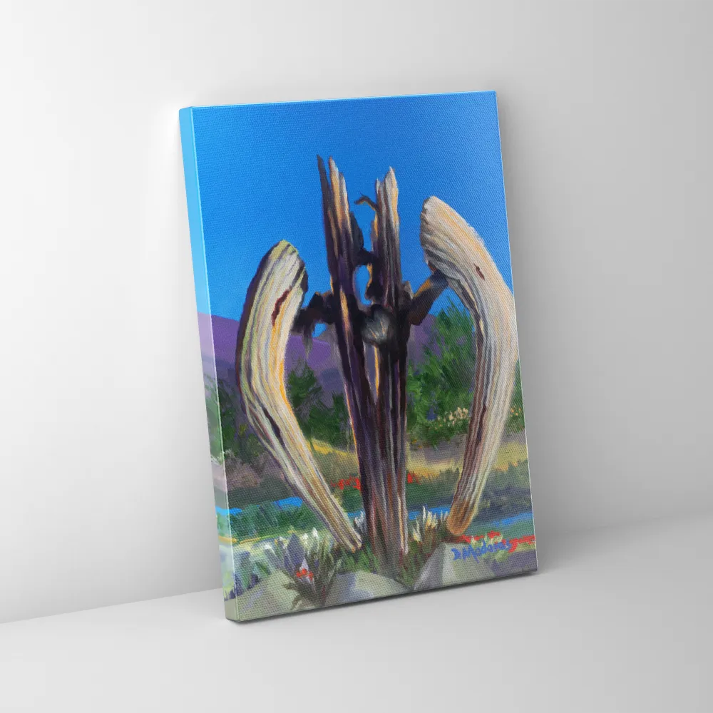 Angel Saguaro - Mini Canvas