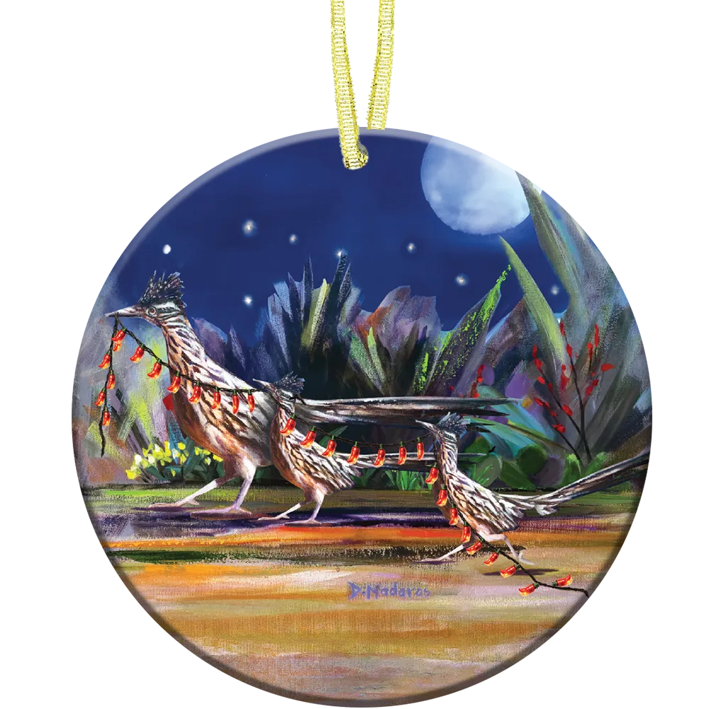 Chili Pepper Roadrunners - Ceramic Ornament