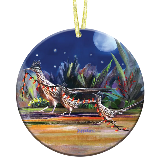 Chili Pepper Roadrunners - Ceramic Ornament