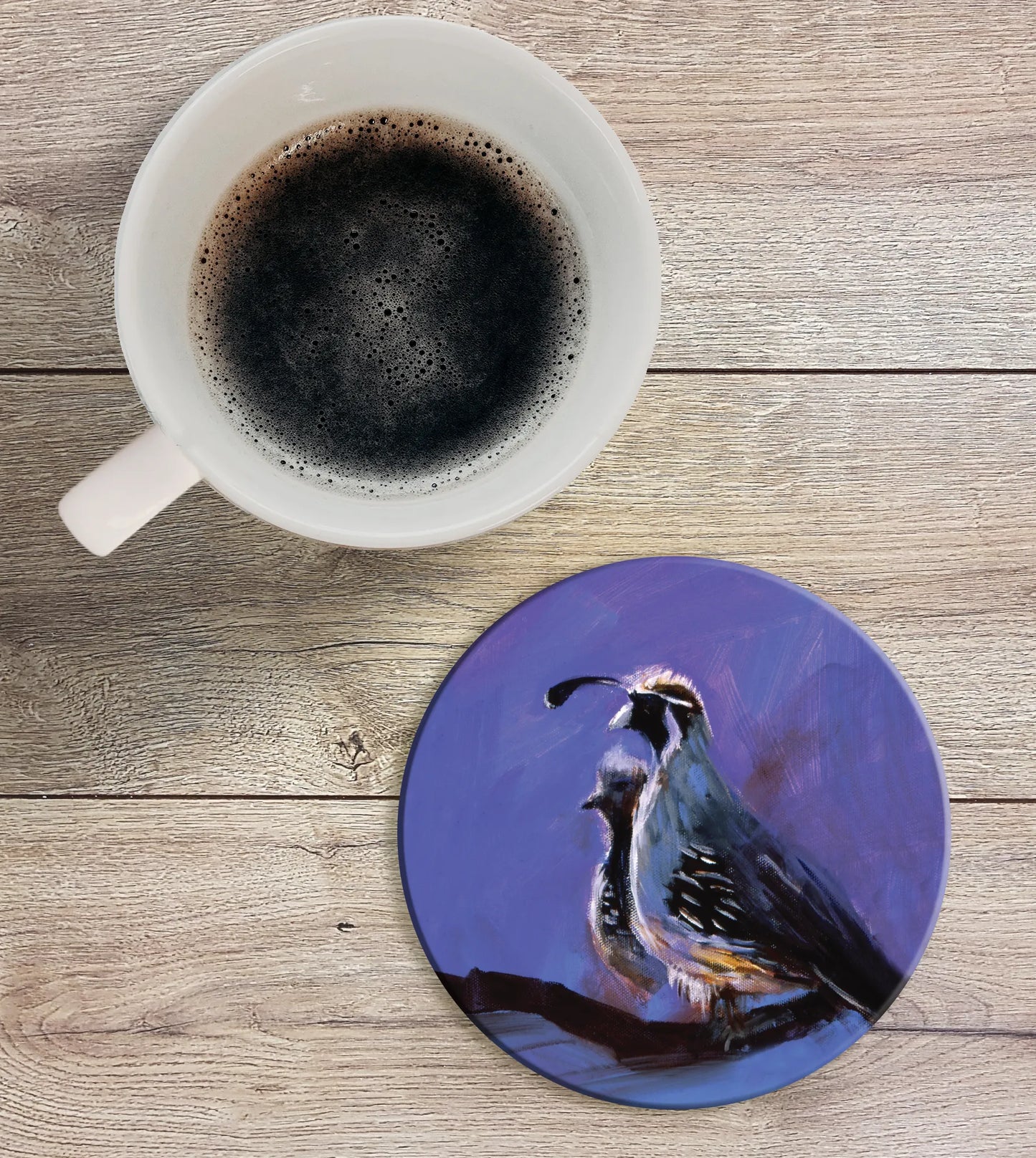 2 Quail  - Ceramic Coaster
