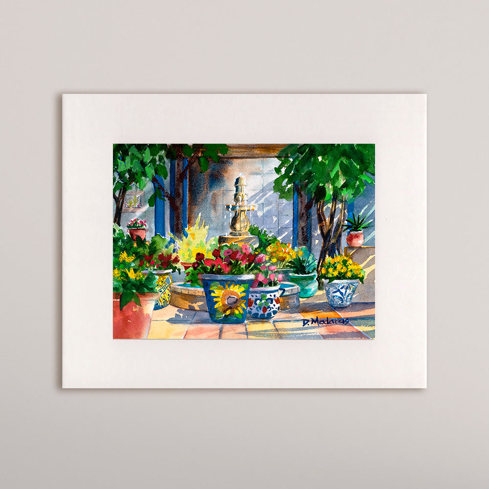 Courtyard Splendor- Matted Print – Madaras Gallery