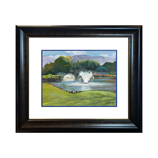 Fountains on #4 by Diana Madaras - 12x16" Original Watercolor and Pastel