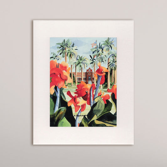 Flowers at Old Main- Matted Print