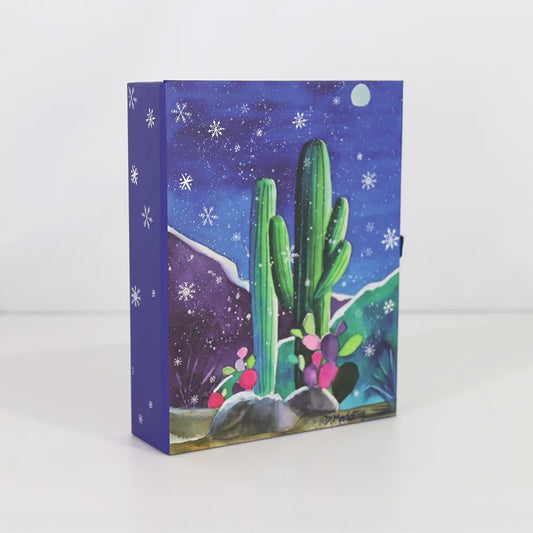 Night Sky with Snowflakes - Signature Holiday Card Box