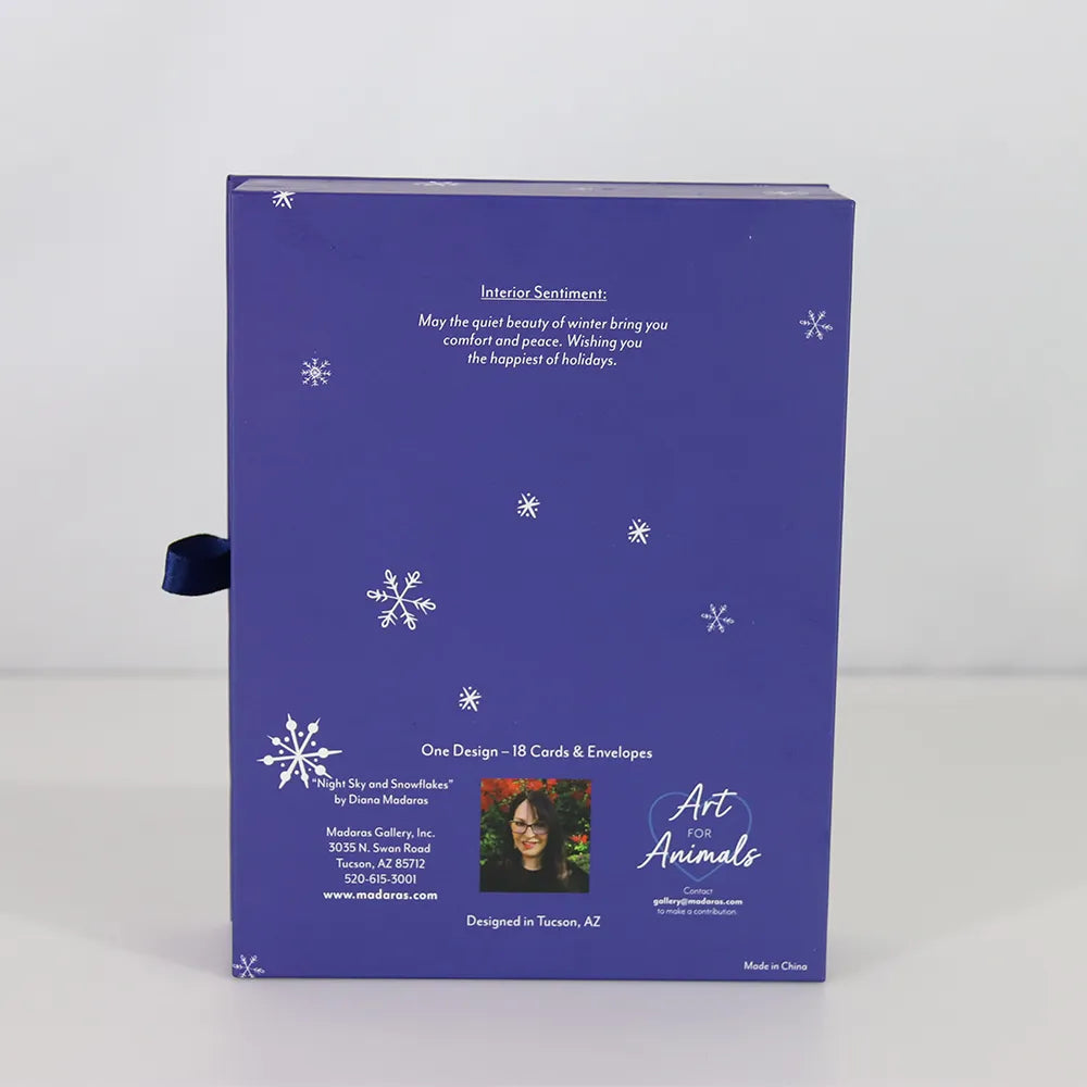 Night Sky with Snowflakes - Signature Holiday Card Box