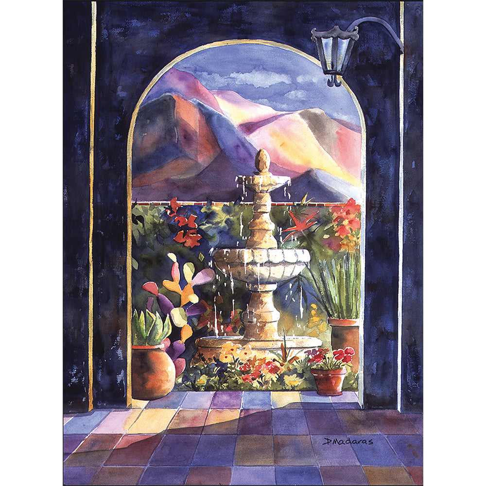 Hacienda Fountain- Matted Print