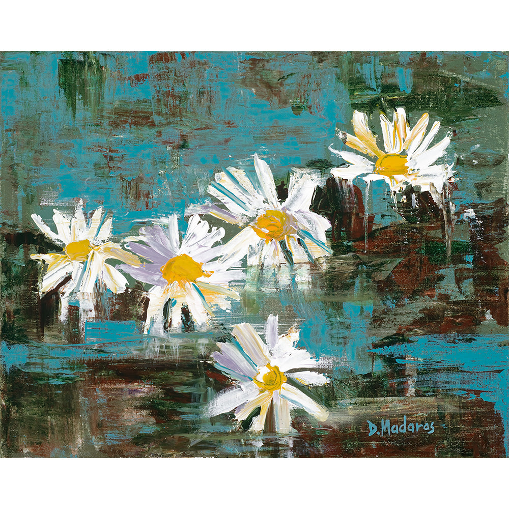 Daisies on the Lily Pond- Matted Print