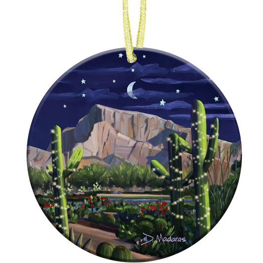 Moon Over the Catalinas - Ceramic Ornament