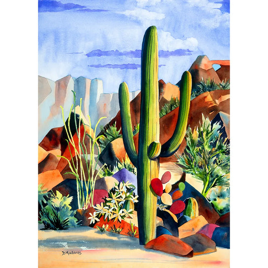 Framed Watercolor Print 16x20"- One Purple Rock