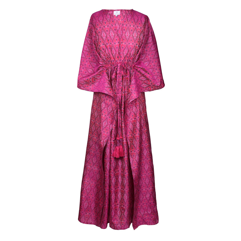 Passionate Plum Silk Cotton Ikat by Pax Philomena