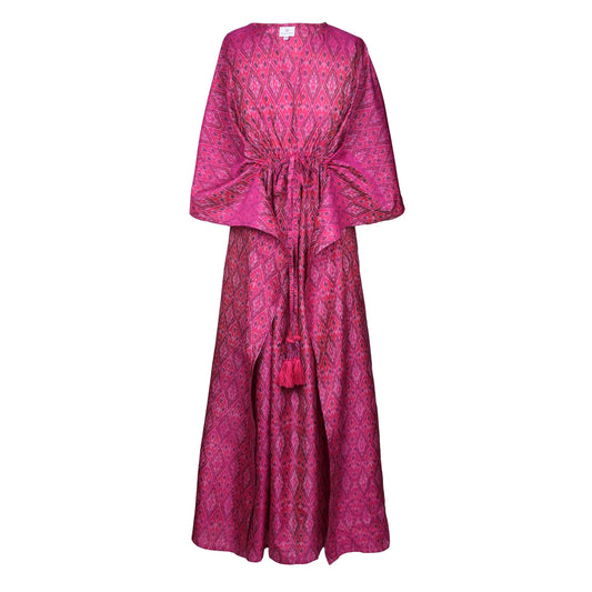 Passionate Plum Silk Cotton Ikat by Pax Philomena