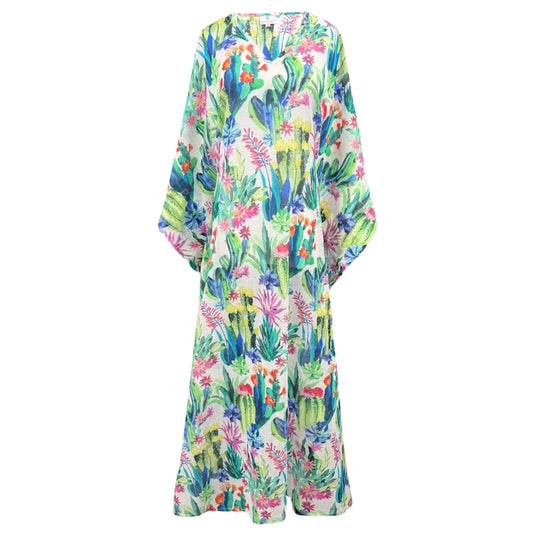 Calabrian Cactus Italian Cotton Pax Relax Kaftan by Pax Philomena