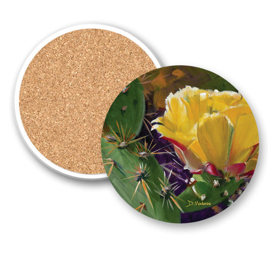 Prickly Pear Bloom- Ceramic Coaster