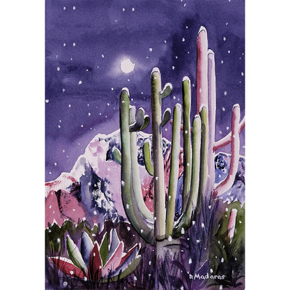 Moonlit Saguaro- Matted Print