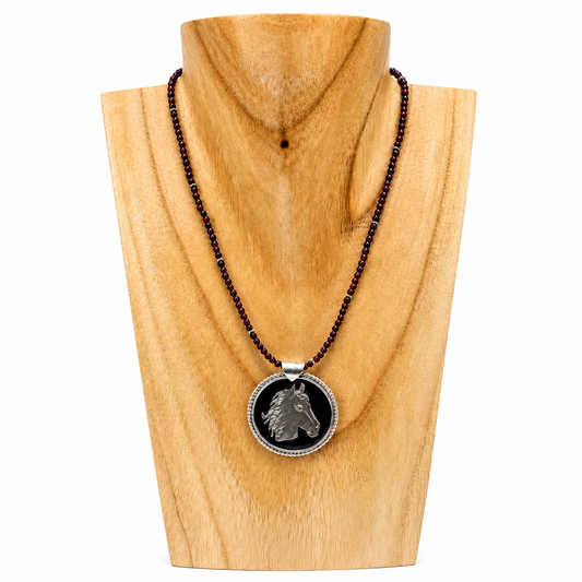 Year of the Fire Horse -  Medallion with Chain by Renée Lee Jewelry
