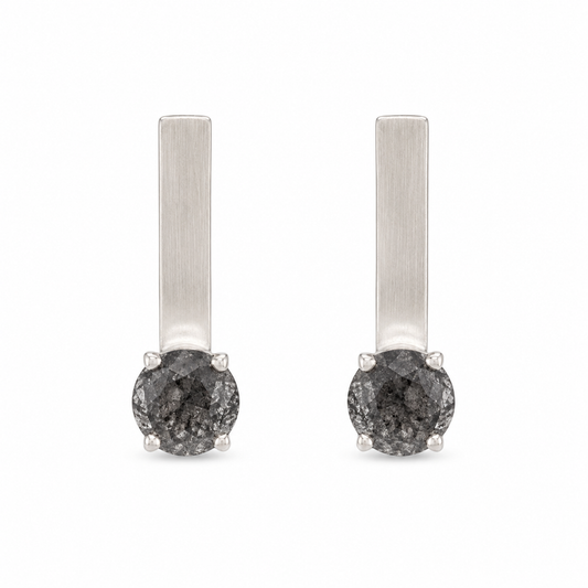 Sterling Silver and Black Tourmalinated Quartz Earrings by Renée Lee Jewelry
