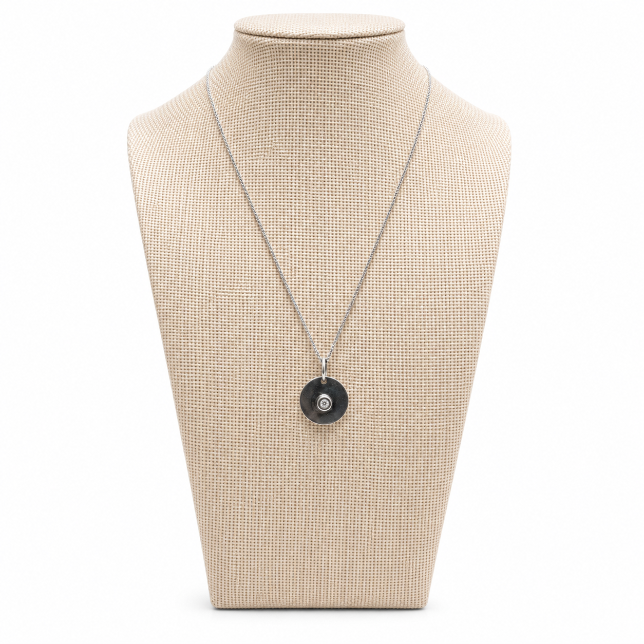 SS and White Topaz Star-Seed Pendant w/ chain by Renée Lee Jewelry