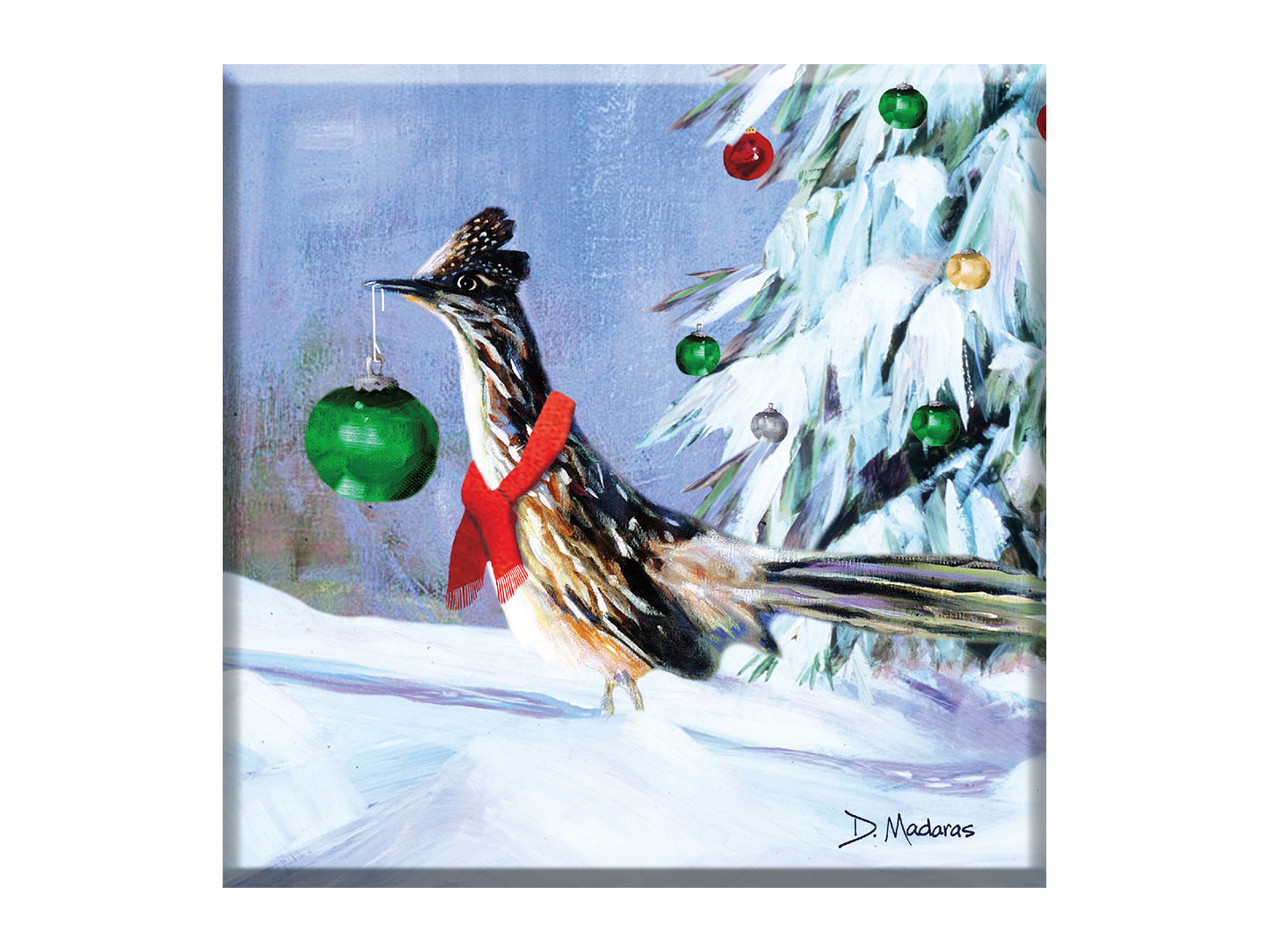 Roadrunner in Snow - Glass Trivet