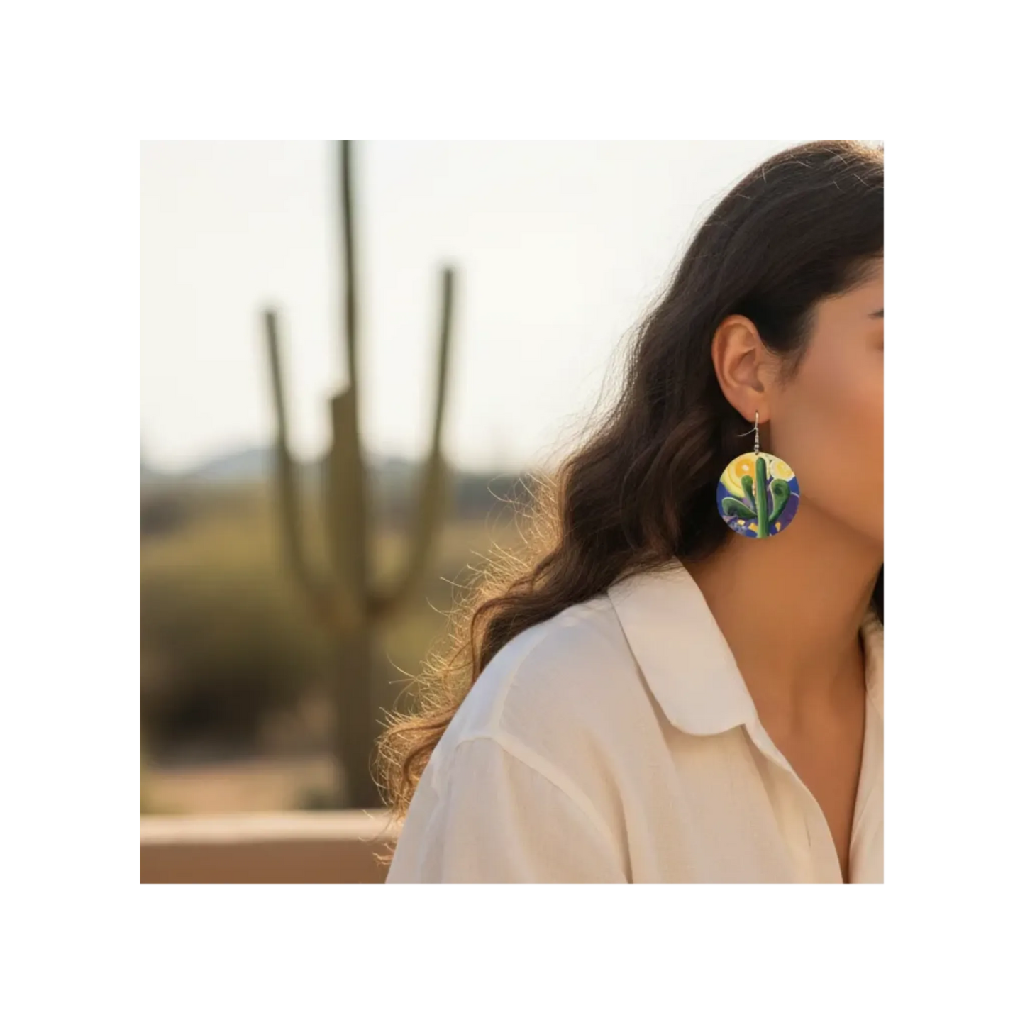 Saguaro Van Gogh - Wood Earrings by Madaras