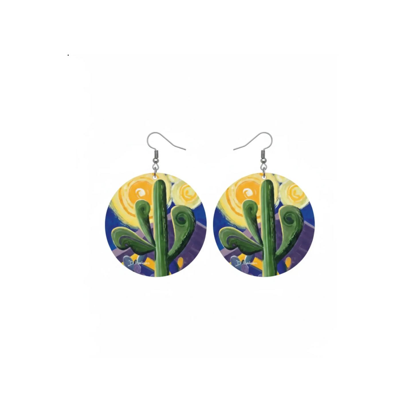 Saguaro Van Gogh - Wood Earrings by Madaras