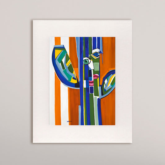 Saguaro Picasso- Matted Print
