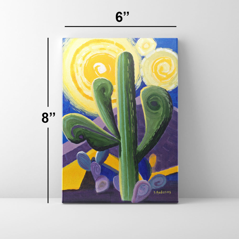 Saguaro Van Gogh- Mini Canvas