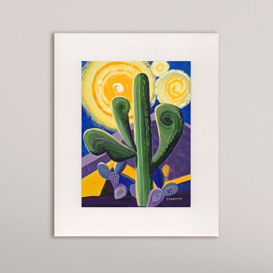 Saguaro Van Gogh- Matted Print