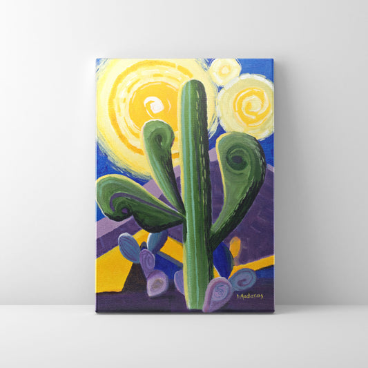 Saguaro Van Gogh- Mini Canvas