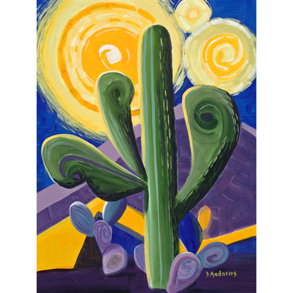 Saguaro Van Gogh- Mini Canvas