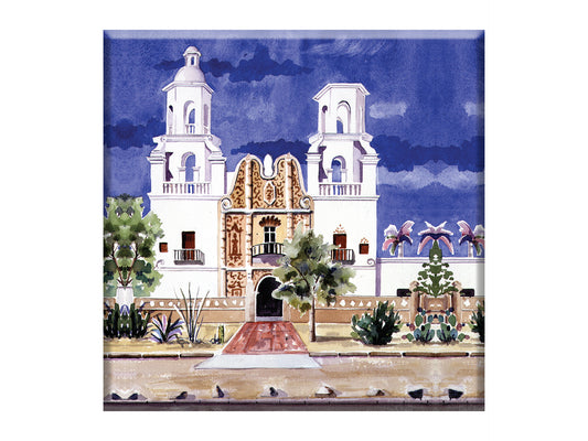 San Xavier Mission - Glass Trivet