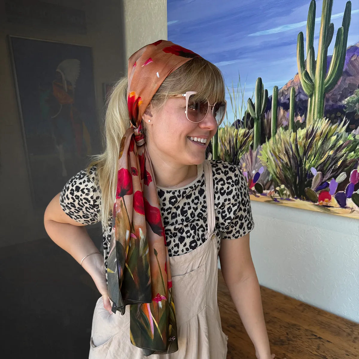 Poppies- 100% Silk Scarf