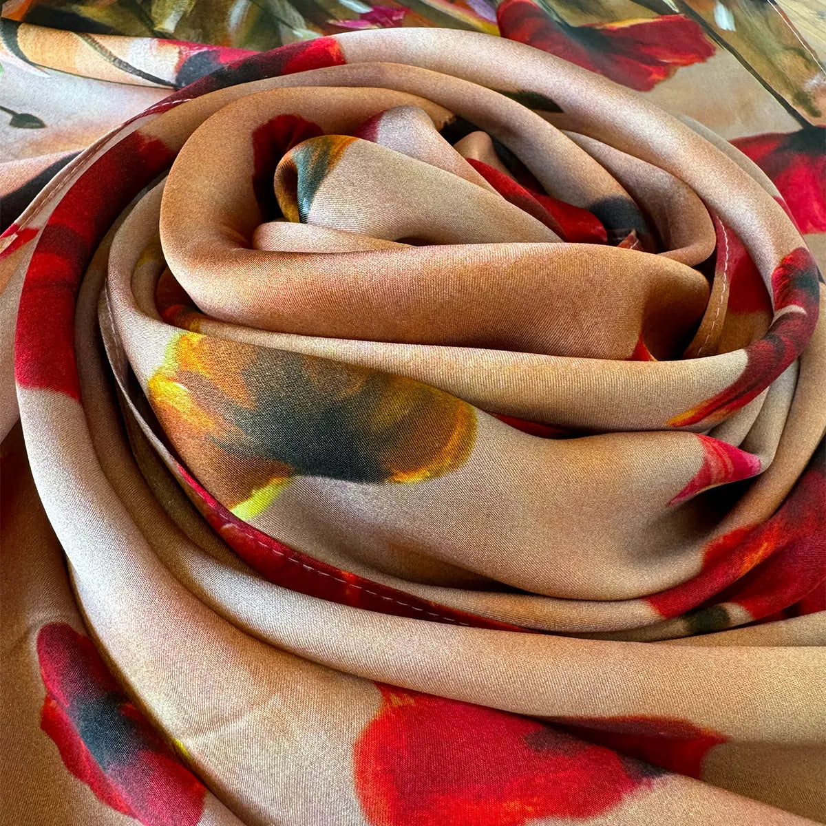 Poppies- 100% Silk Scarf
