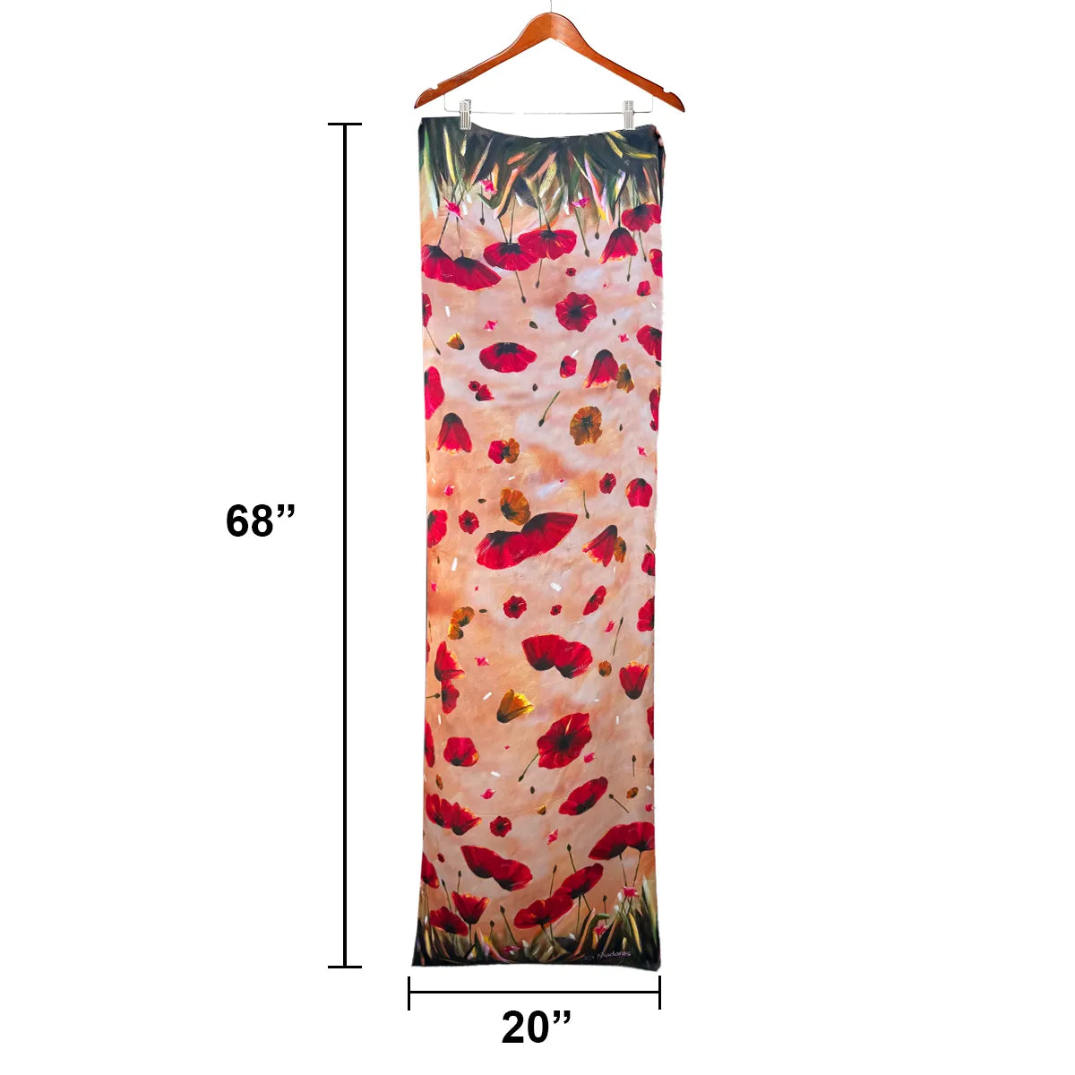 Poppies- 100% Silk Scarf