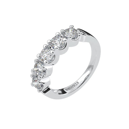 Sterling Silver Round 4mm Couture Half Eternity Ring Band by Bling