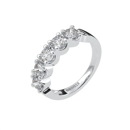 Sterling Silver Round 4mm Couture Half Eternity Ring Band by Bling