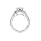 Sterling Silver Couture 8mm Round Center Halo Ring by Bling