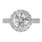 Sterling Silver Couture 8mm Round Center Halo Ring by Bling