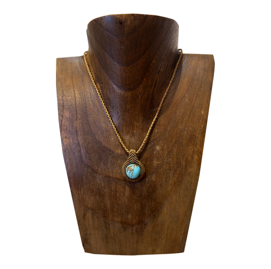 Turquoise #8 - Small adjustable Pendant - Round by Adriana Socol