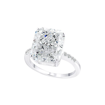 Sterling Silver Clear Rectangular Crushed Ice Cut Sedona Ring